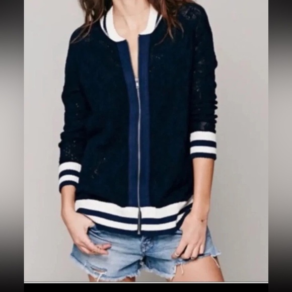 Free People Lace Varsity Jacket - Picture 1 of 8